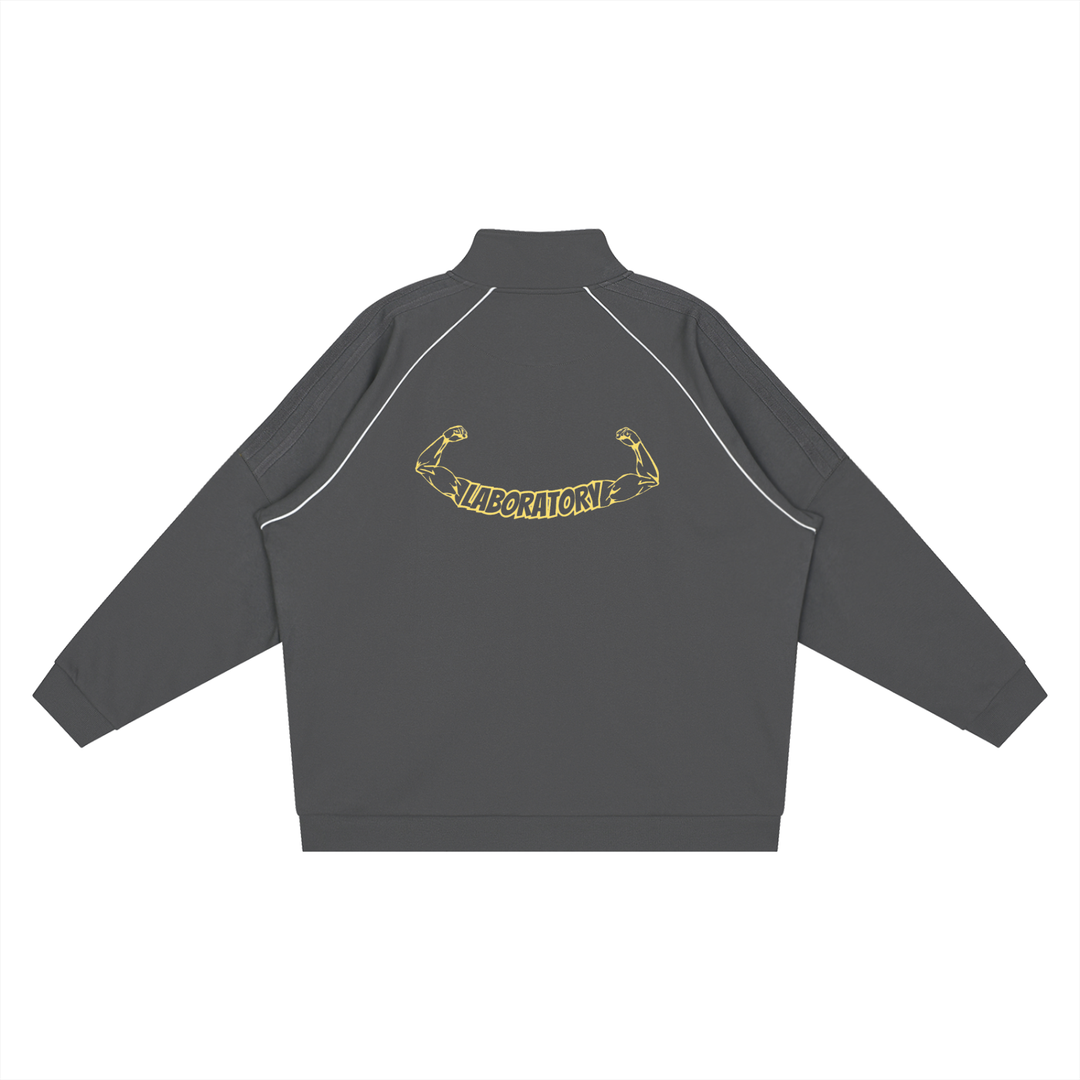 LABORATORY - Reflection Striped Raglan Sleeve  Jacket
