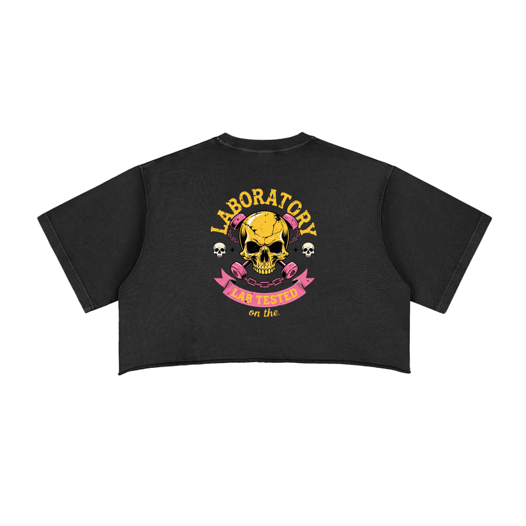 LABORATORY - WMS Raw Edge Crop Top - SKULL