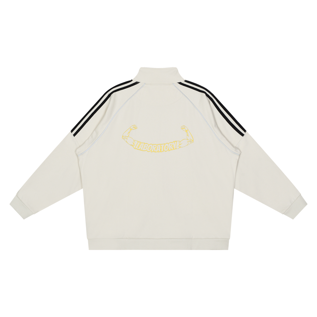 LABORATORY - Reflection Striped Raglan Sleeve  Jacket