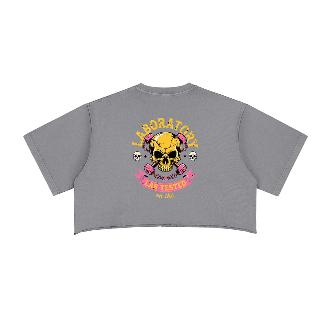 LABORATORY - WMS Raw Edge Crop Top - SKULL