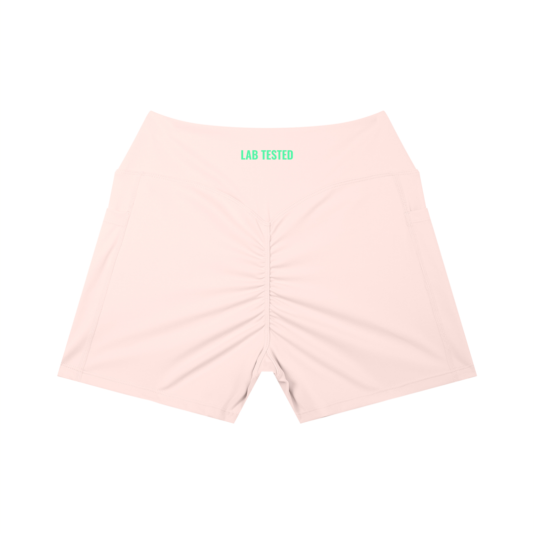 LABORATORY Women’s High Rise Pocket Yoga Shorts - sage green