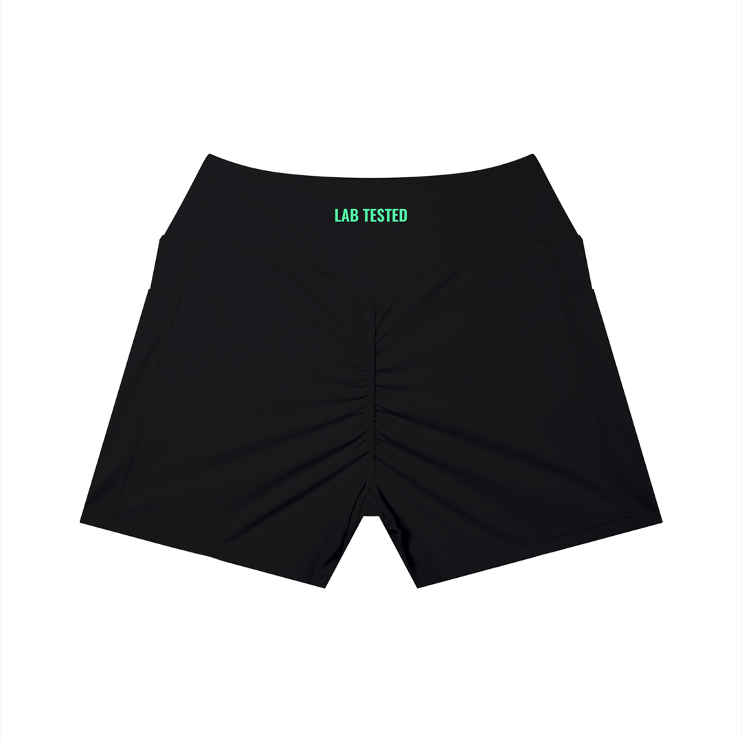 LABORATORY Women’s High Rise Pocket Yoga Shorts - sage green