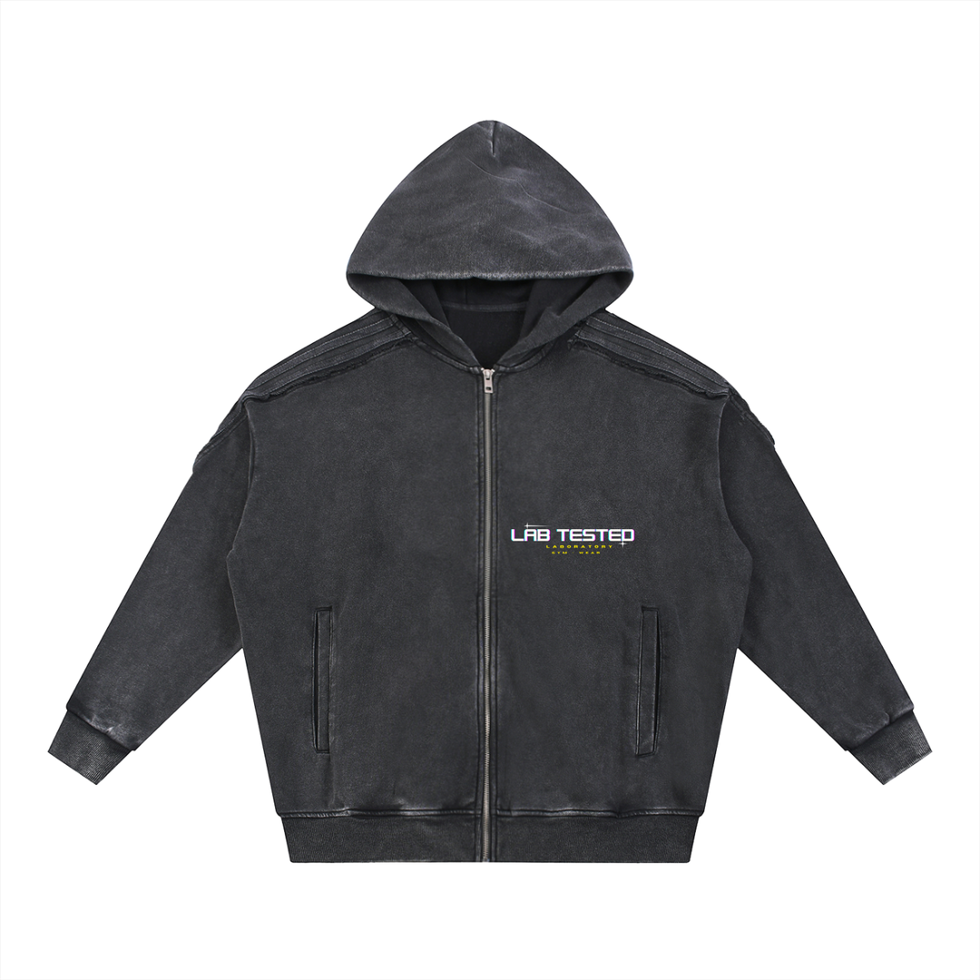 LABORATORY Raw Edge Zip Hoodie - SUPER STAR