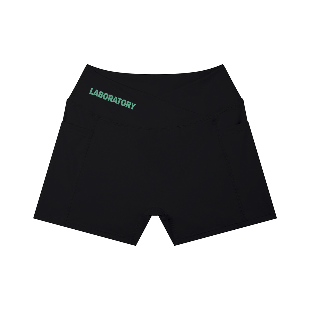 LABORATORY Women’s High Rise Pocket Yoga Shorts - sage green
