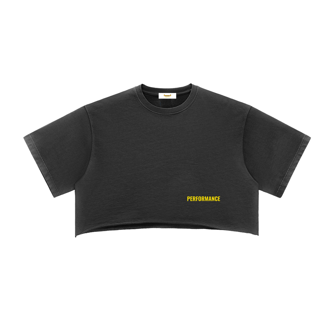 LABORATORY - WMS Raw Edge Crop Top - SKULL