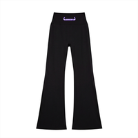 Laboratory Women's High-Waisted Flare Leggings Blue ink logo