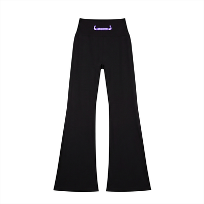 Laboratory Women's High-Waisted Flare Leggings Blue ink logo