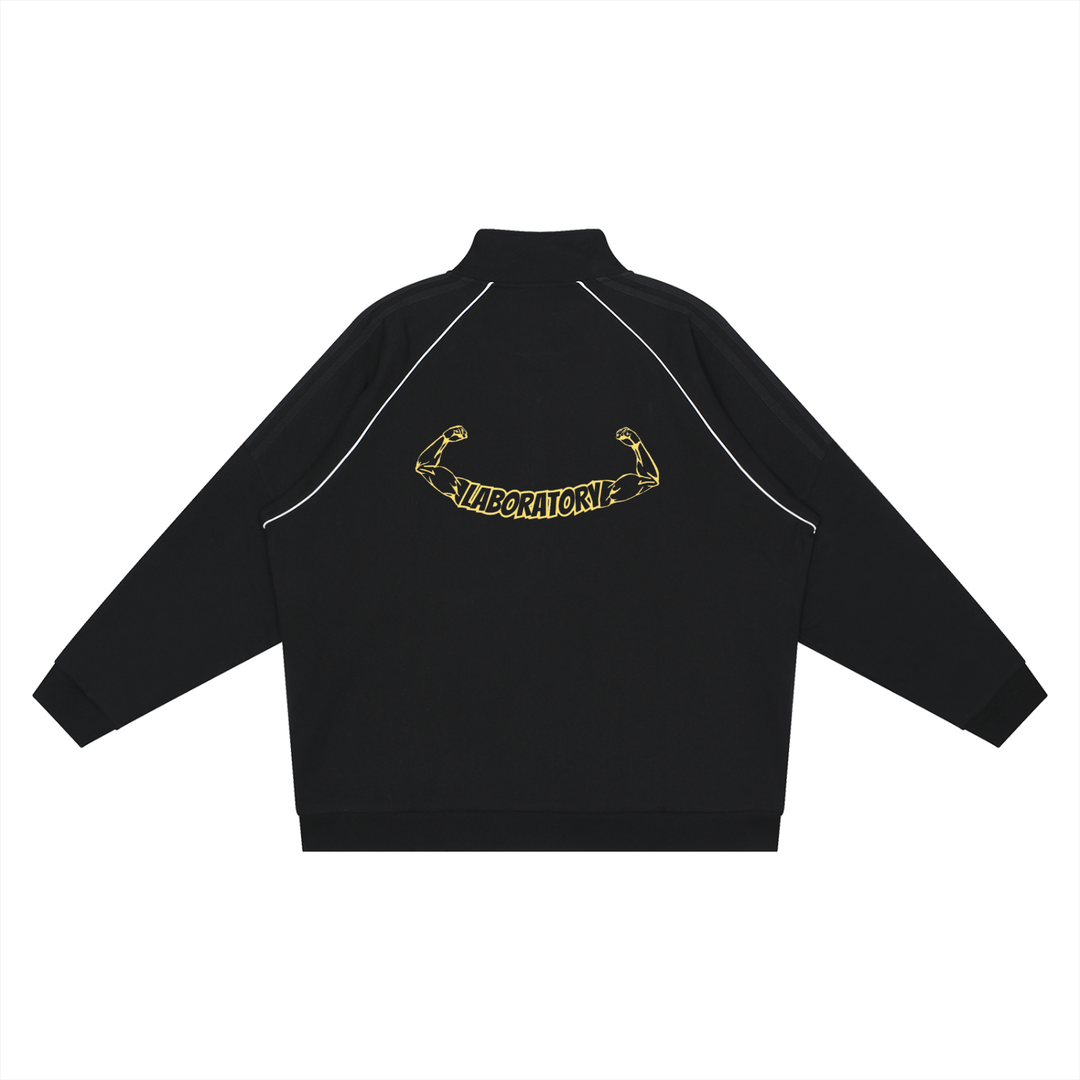 LABORATORY - Reflection Striped Raglan Sleeve  Jacket