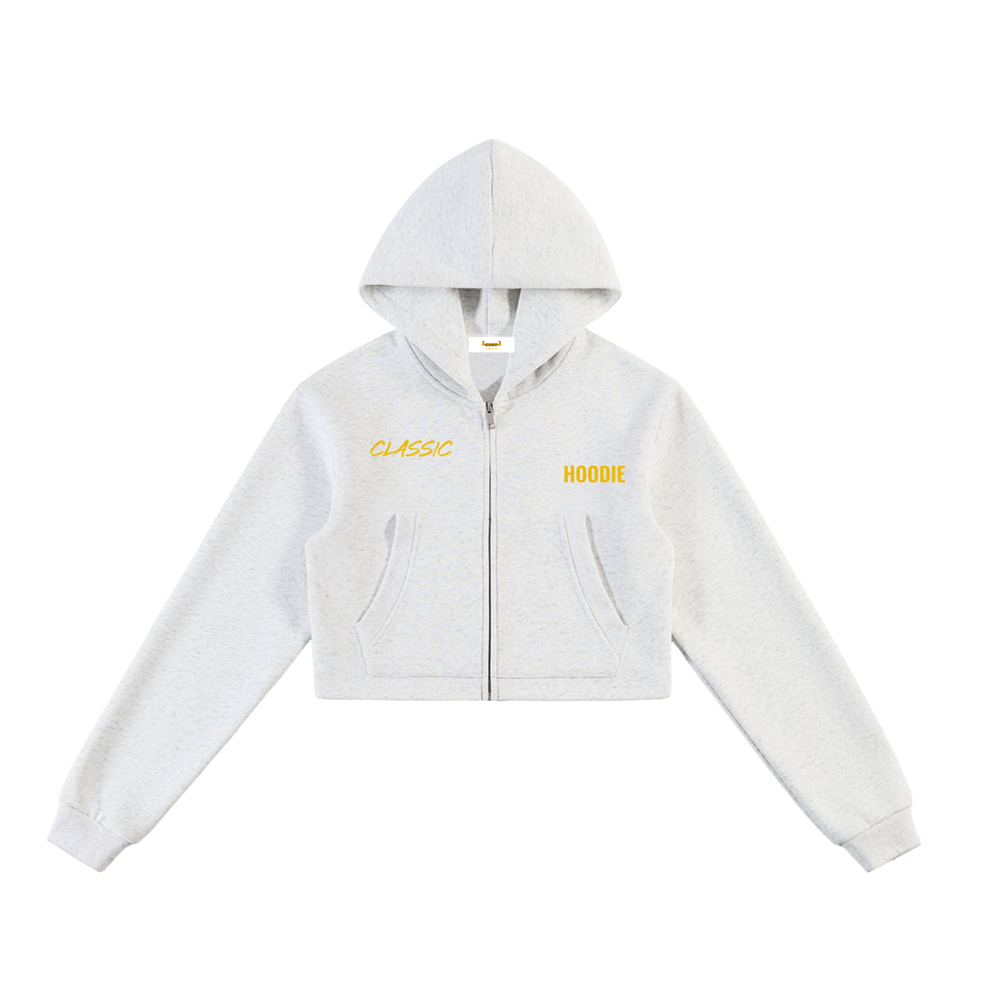 LABORATORY WMS - Essential Cropped Zip-Up Hoodie