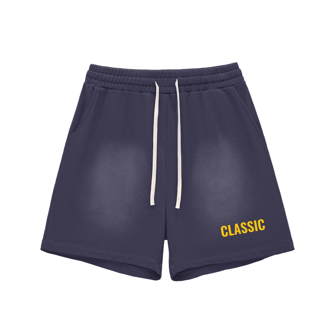 LABORATORY - Sun Fade Raw Edge Cotton Shorts