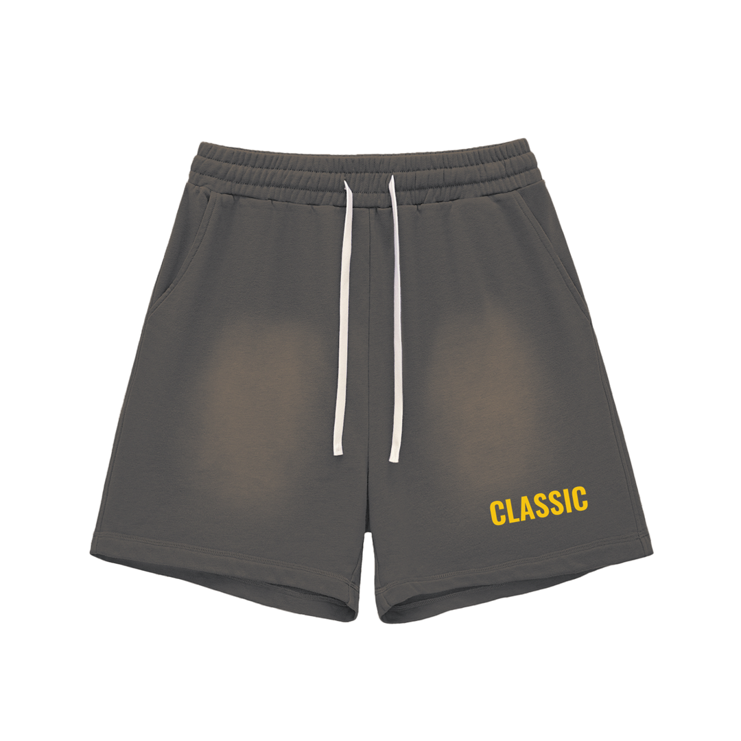 LABORATORY - Sun Fade Raw Edge Cotton Shorts