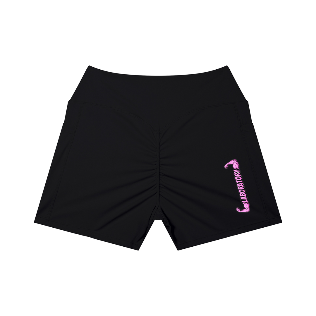 LABORATORY Women’s High Rise Pocket Yoga Shorts PNK