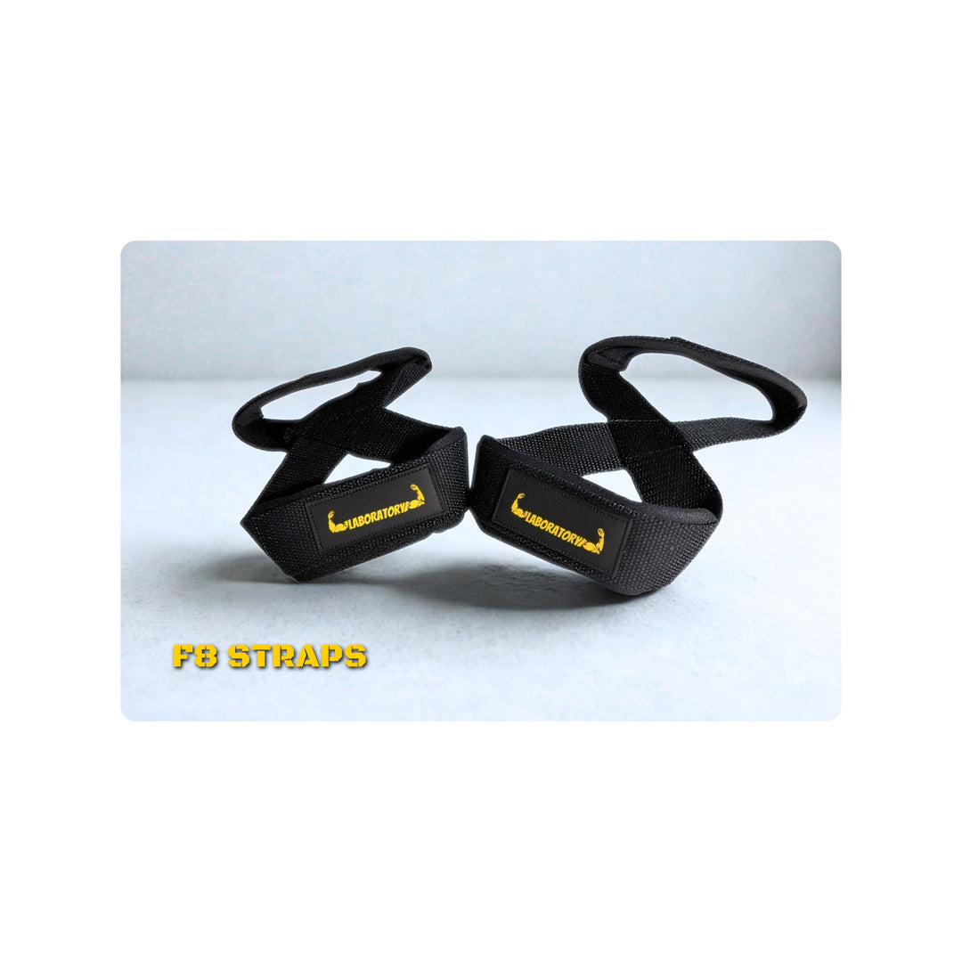 LABORATORY BLACK F8 STRAPS WITH WHITE BACKGROUND