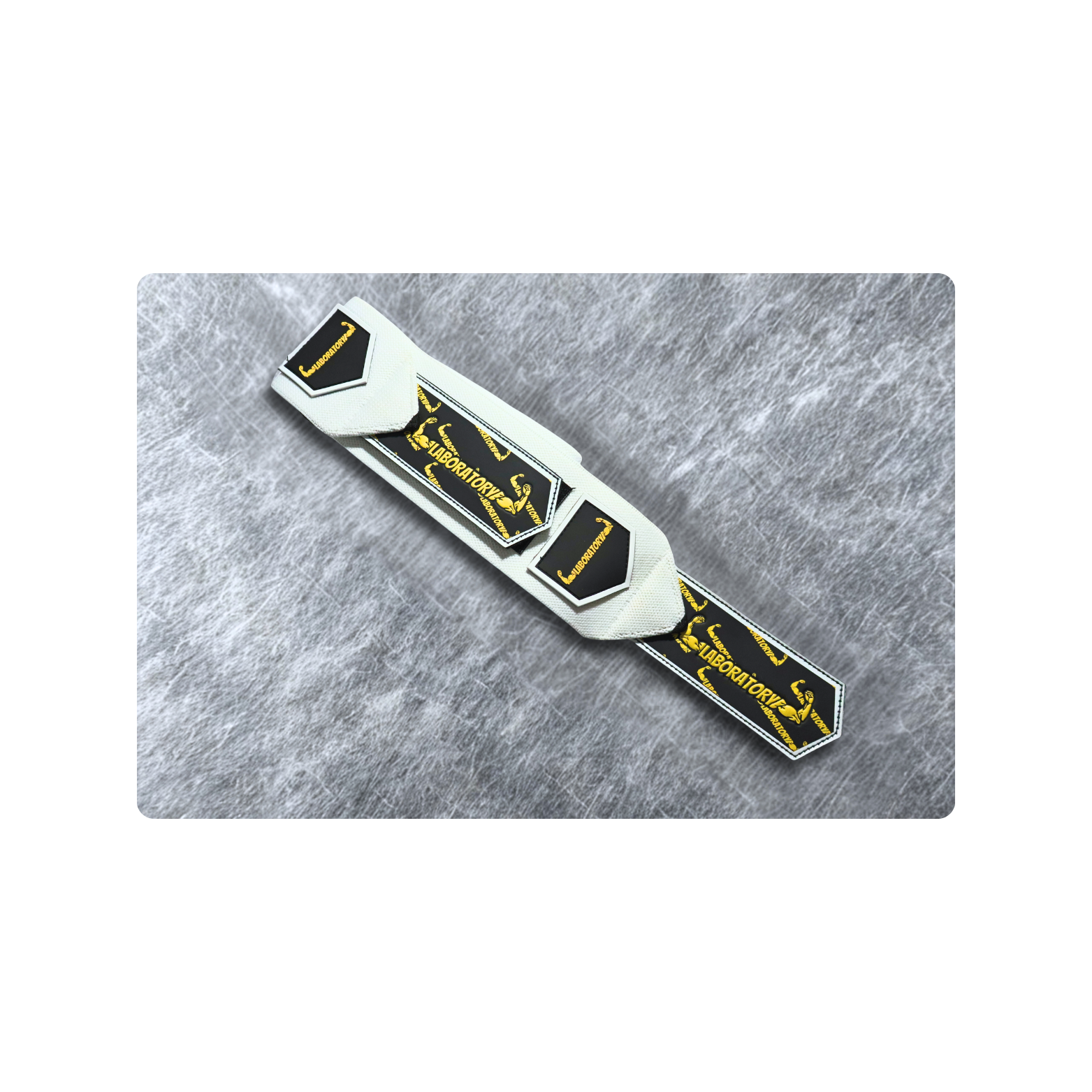Laboratory white wrist wraps V2 on gray background