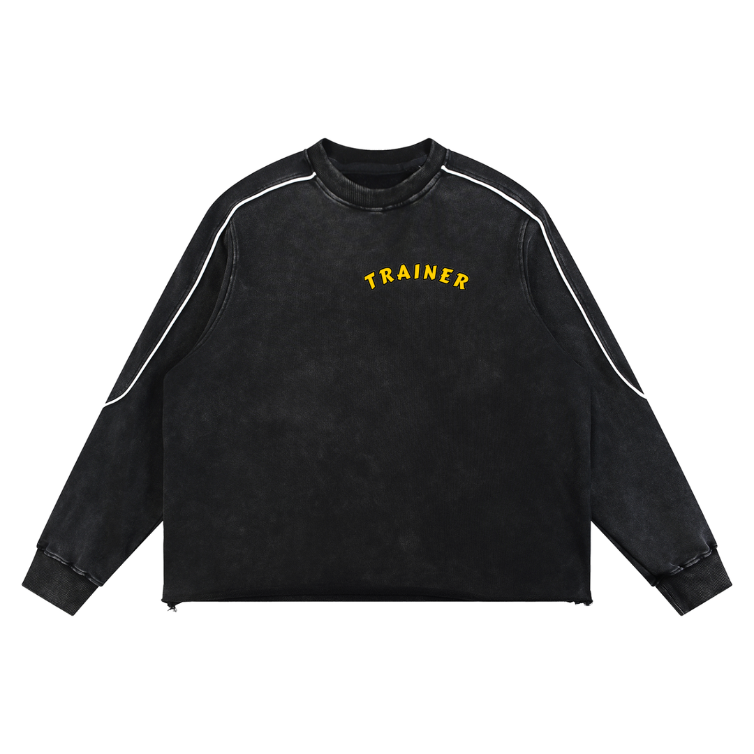 LABORATORY - Mineral Wash Piping Raw Hem Sweatshirt