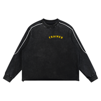 LABORATORY - Mineral Wash Piping Raw Hem Sweatshirt