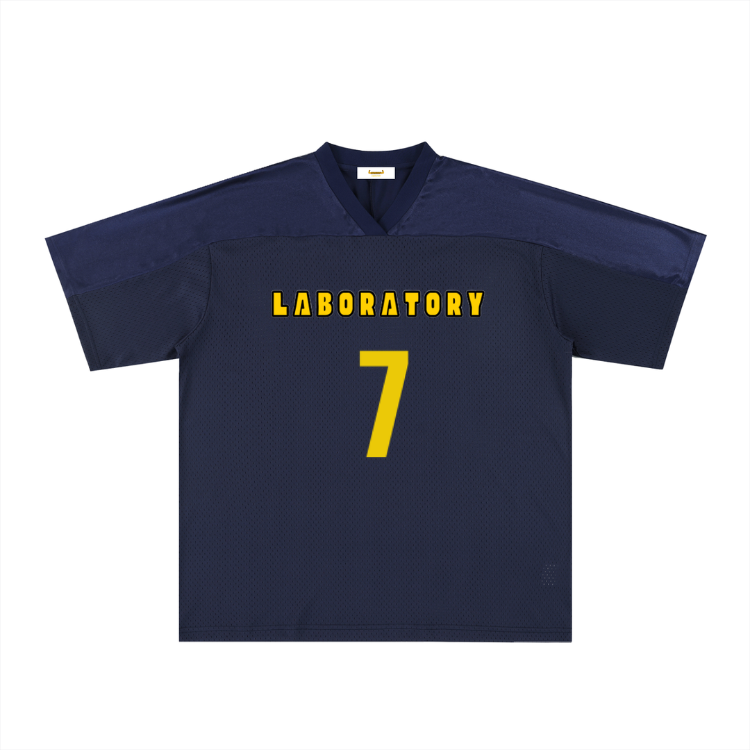 LABORATORY UNISEX - Oversized Mesh V-Neck Jersey