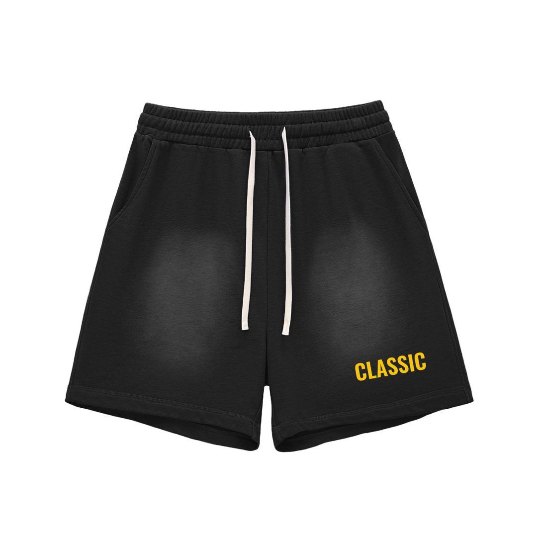 LABORATORY - Sun Fade Raw Edge Cotton Shorts