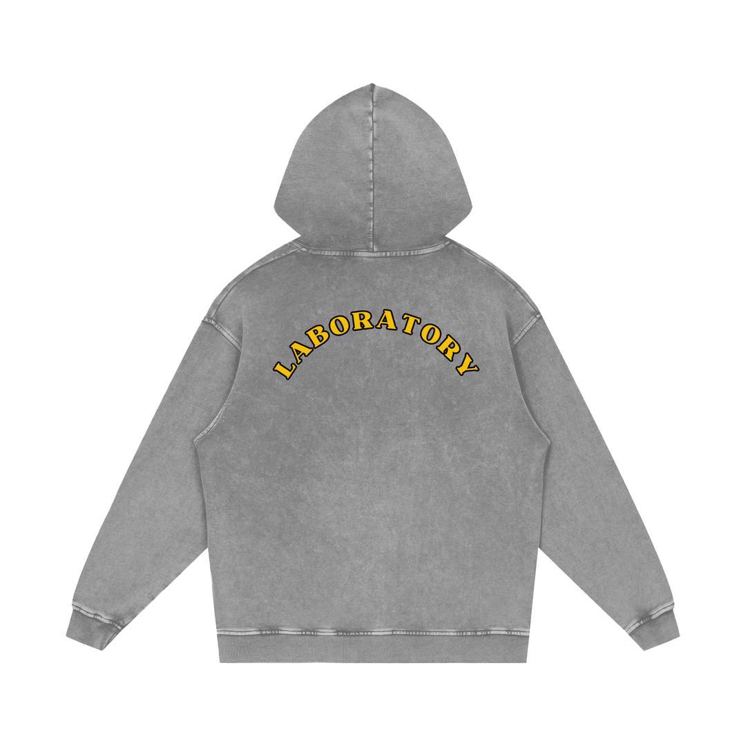 LABORATORY - Snow Washed Loose Cotton Hoodie