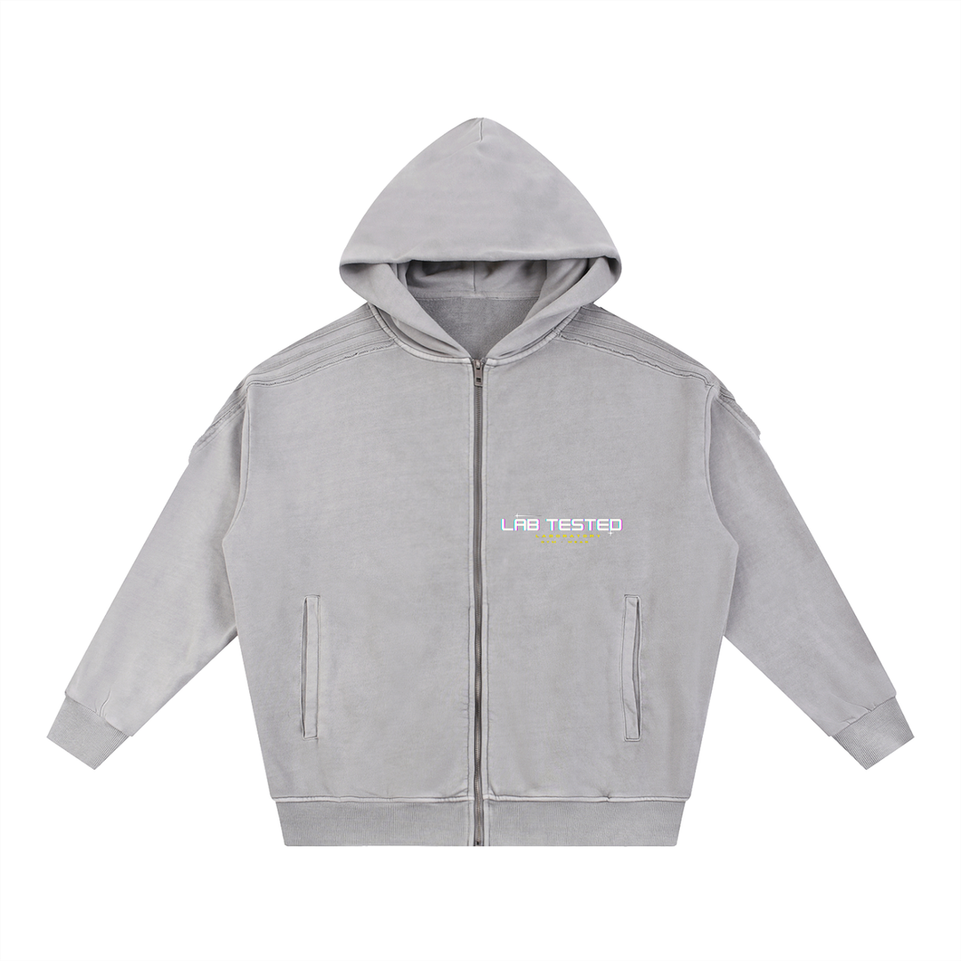 LABORATORY Raw Edge Zip Hoodie - SUPER STAR