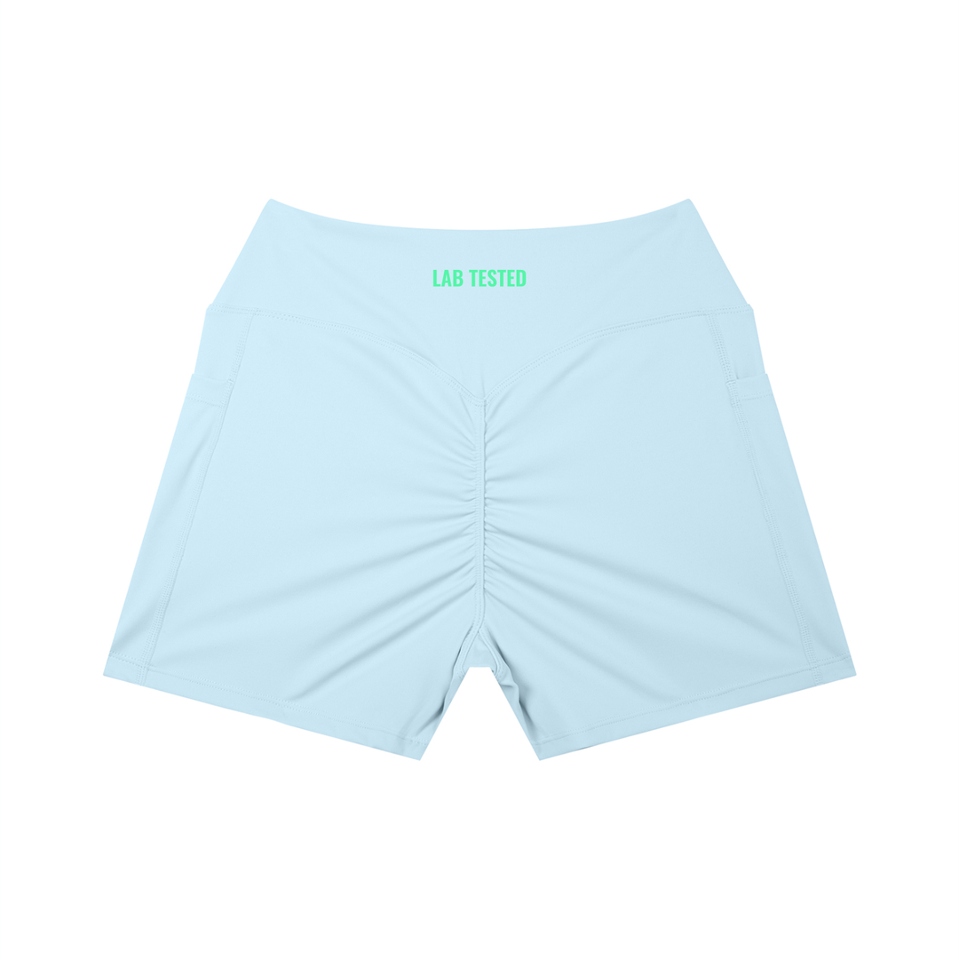 LABORATORY Women’s High Rise Pocket Yoga Shorts - sage green