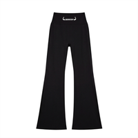 Laboratory Women's High-Waisted Flare Leggings BLK Ink logo