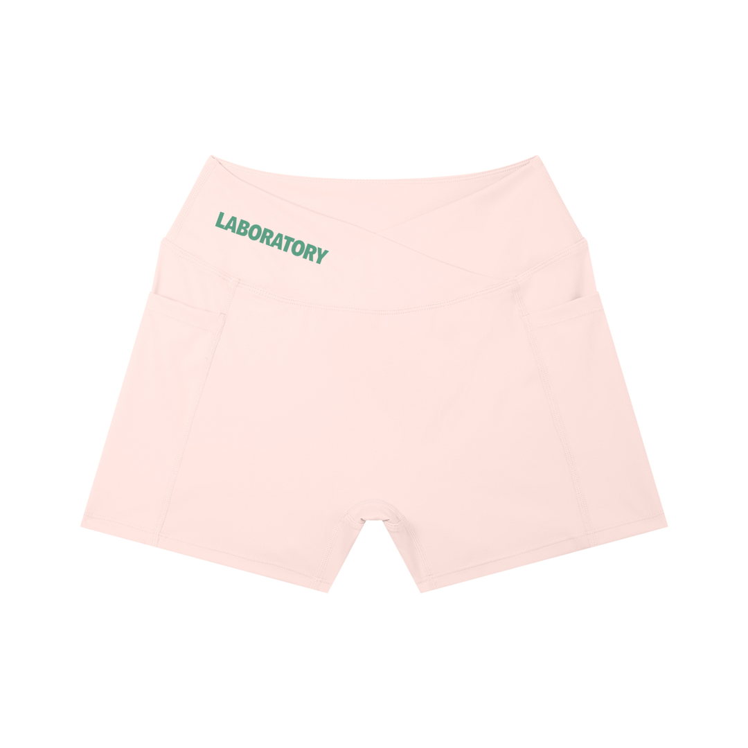 LABORATORY Women’s High Rise Pocket Yoga Shorts - sage green