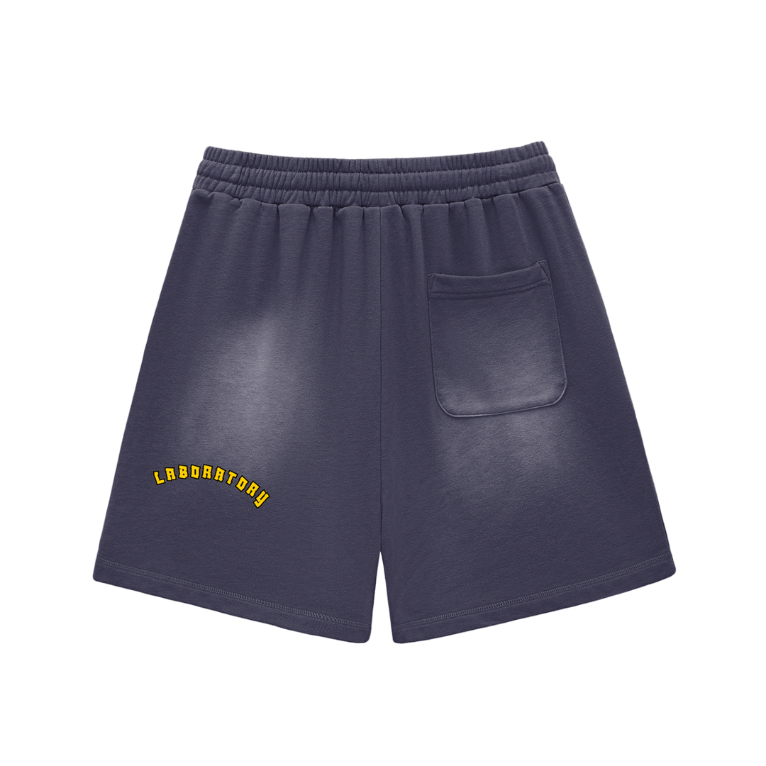 LABORATORY - Sun Fade Raw Edge Cotton Shorts