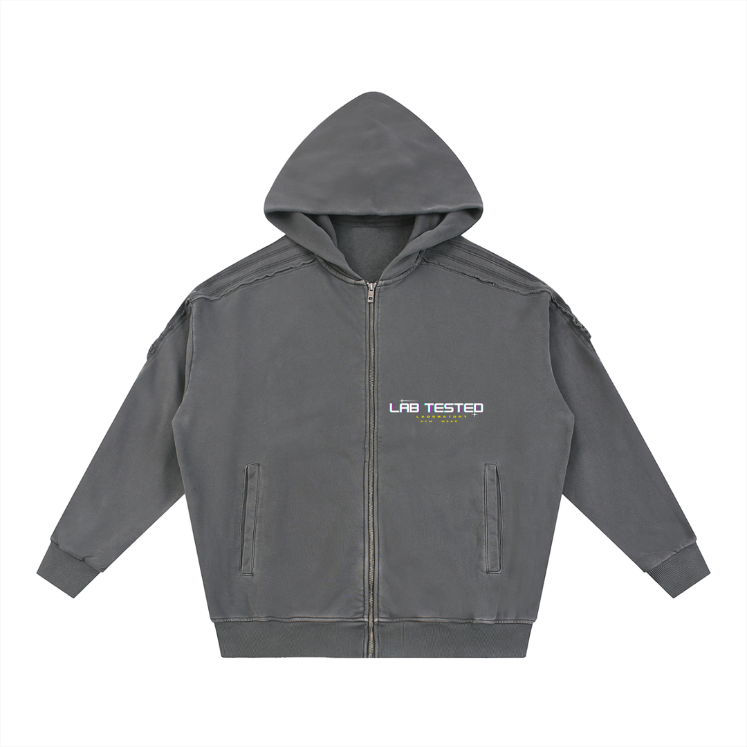 LABORATORY Raw Edge Zip Hoodie - SUPER STAR