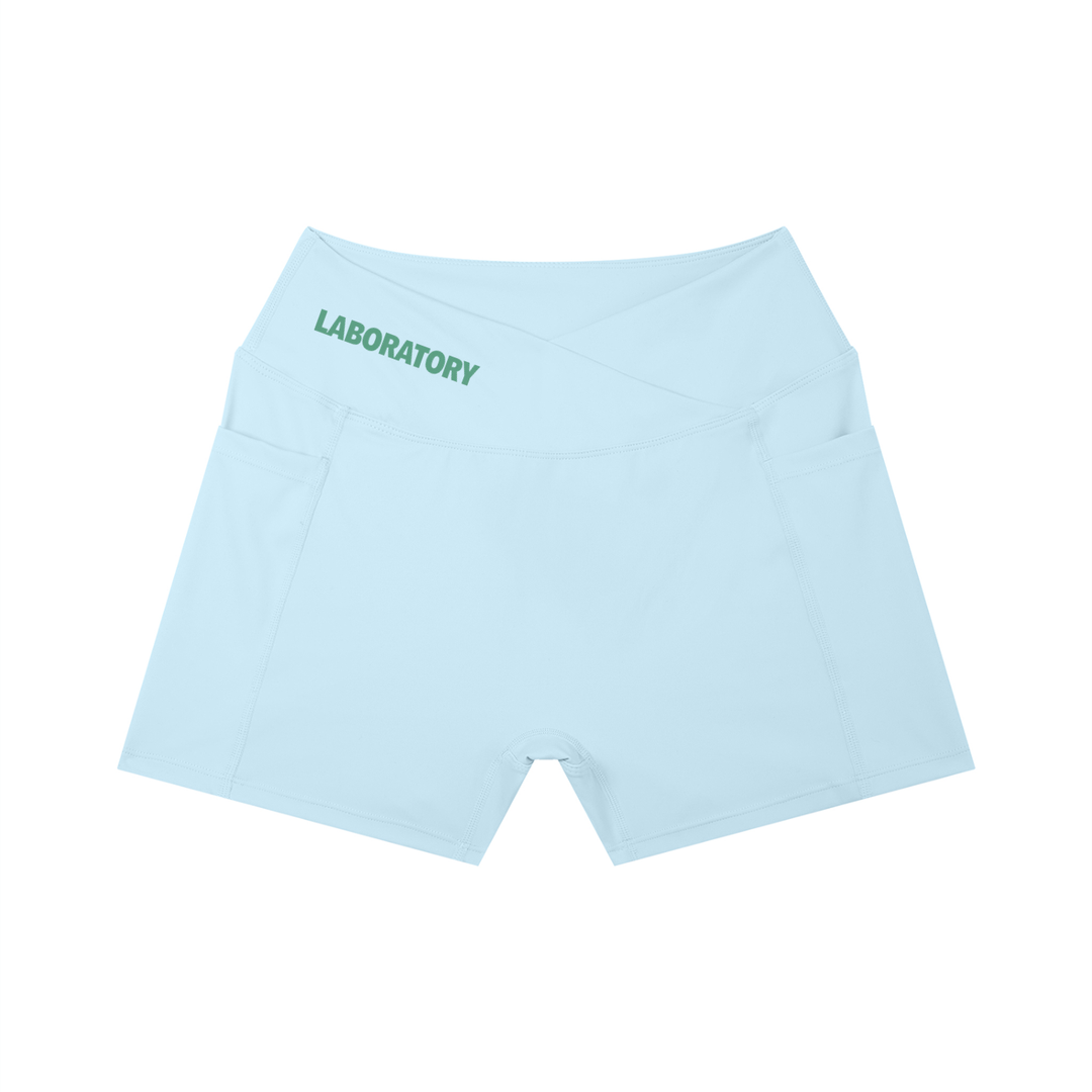 LABORATORY Women’s High Rise Pocket Yoga Shorts - sage green