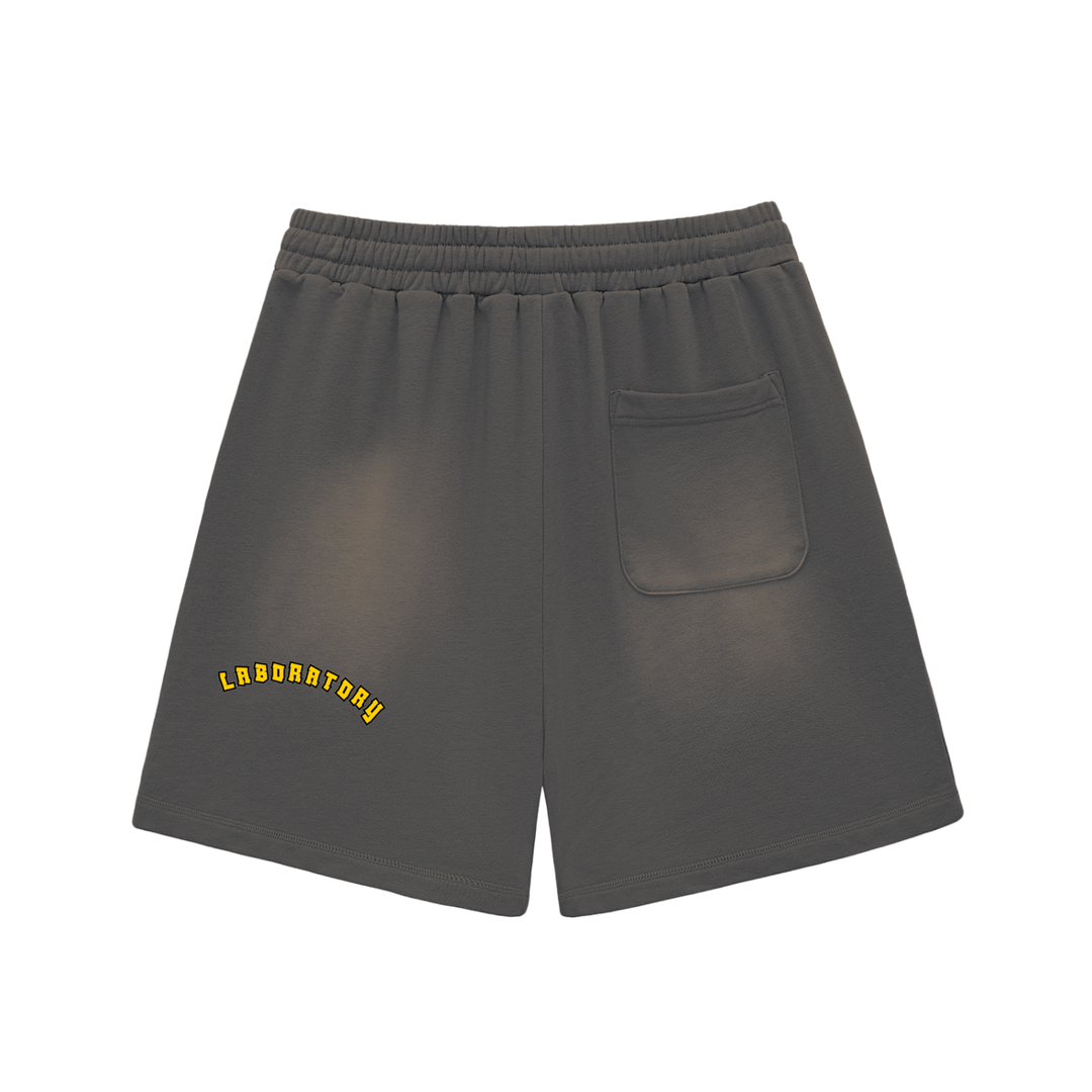 LABORATORY - Sun Fade Raw Edge Cotton Shorts