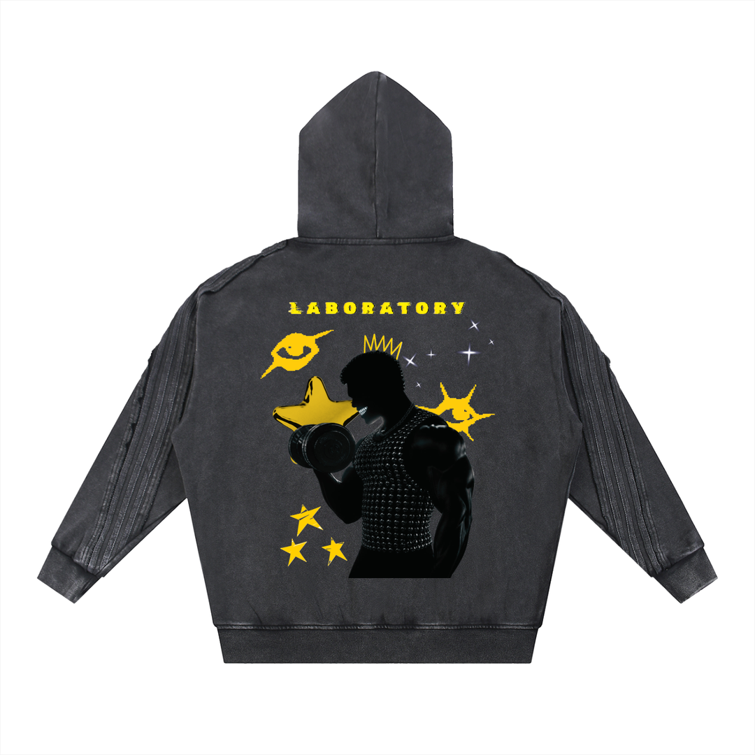 LABORATORY Raw Edge Zip Hoodie - GOLD RUSH