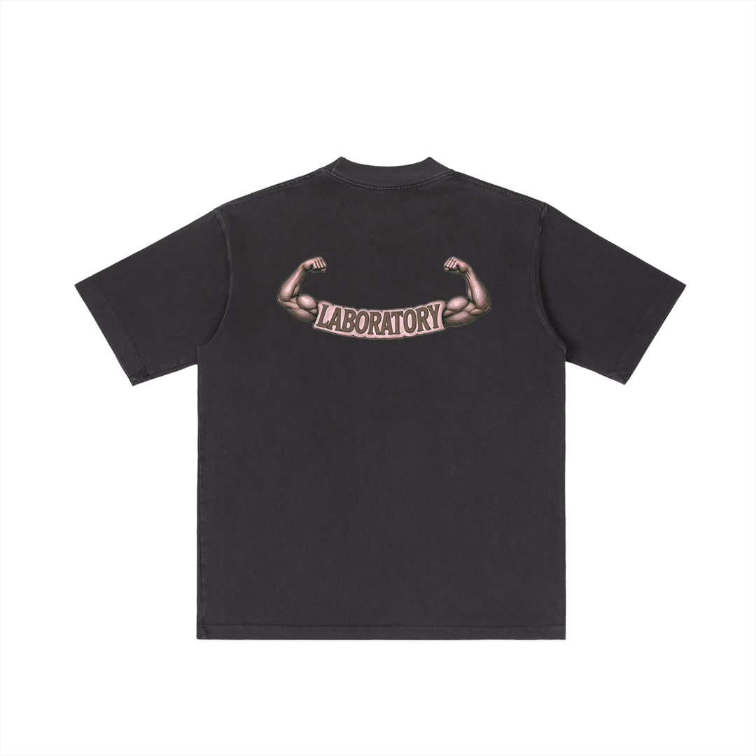 LABORATORY - Vintage Wash Drop Shoulder T-shirt - NO BULL