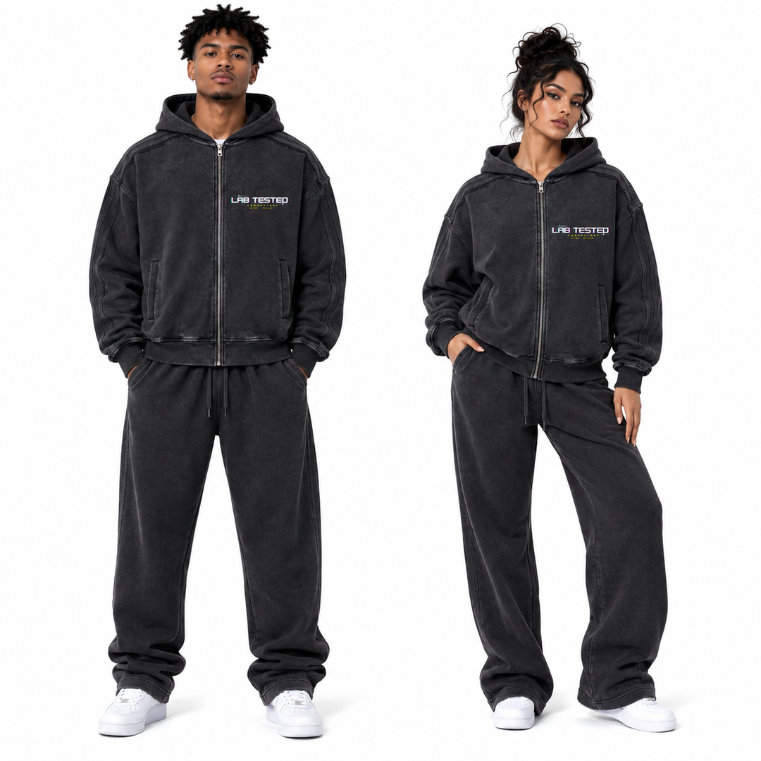 LABORATORY Raw Edge Zip Hoodie - SUPER STAR